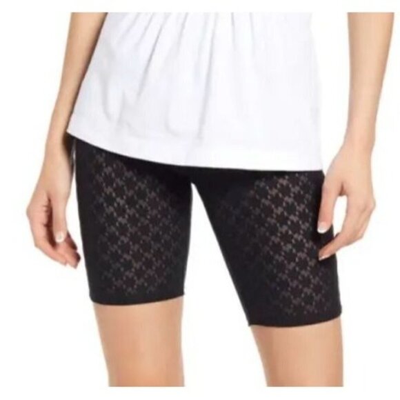 NWT Open Edit Floral Lace Bike Shorts In Black - Picture 1 of 11